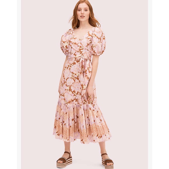 KATE SPADE EXOTIC BLOOM POPLIN DRESS - Picture 6 of 7